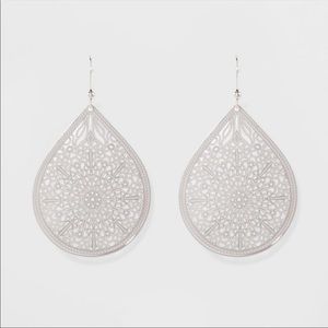 Silver drop earrings